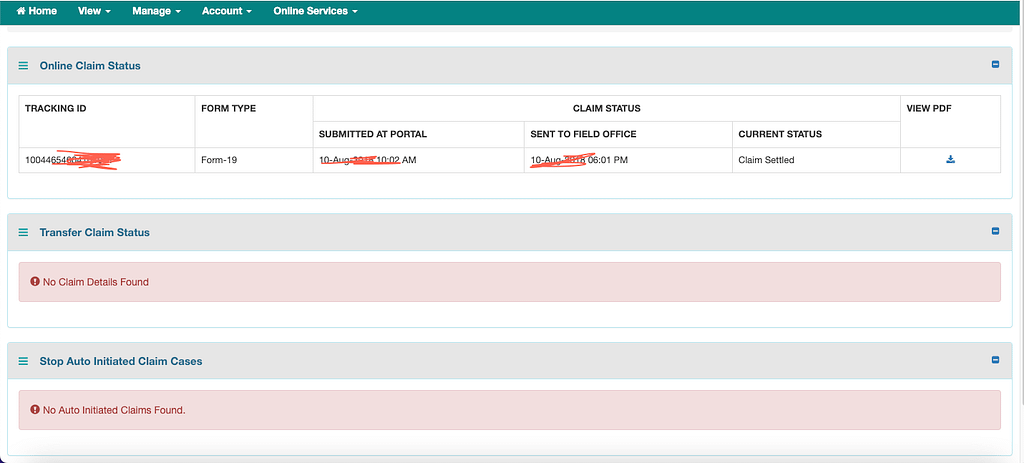 History of the EPF Claim