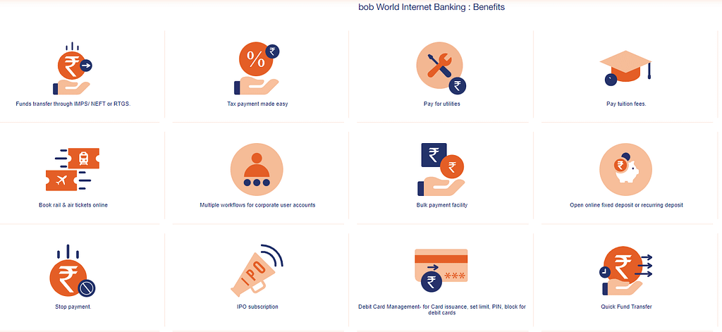 BOB Internet Banking Benefits