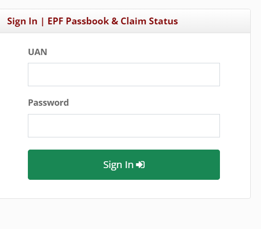 EPF Passbook Login