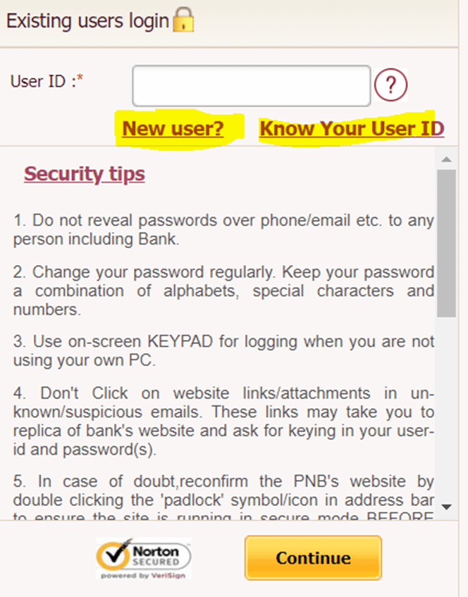 PNB Net banking registration