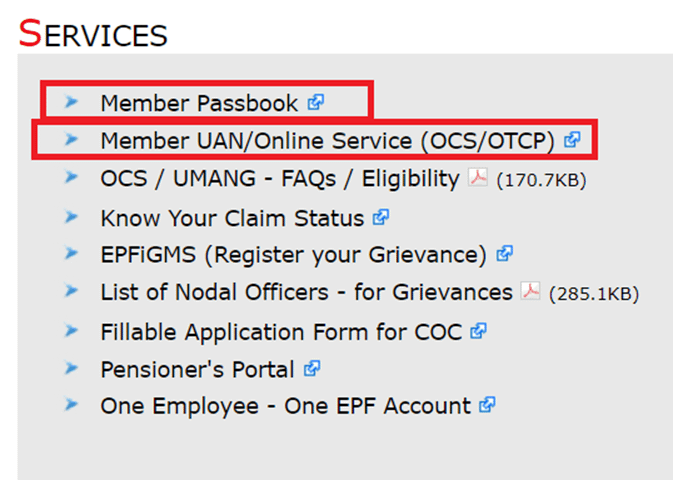 Member Passbook Portal Login